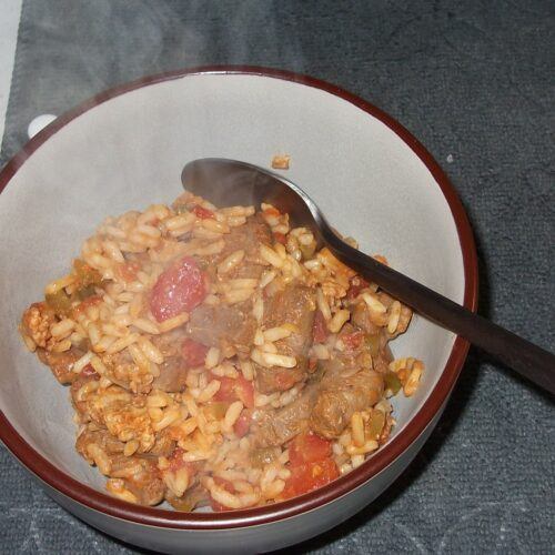 Dove and Sausage Jambalaya